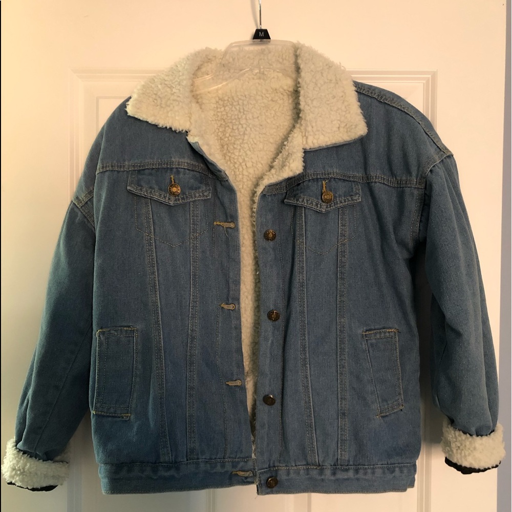 Vintage sherpa lined jean jacket
